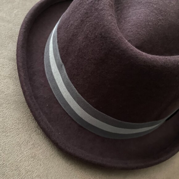 Wool Felt Jazz Top Hat Fedora - Color: Coffee - Picture 7 of 7